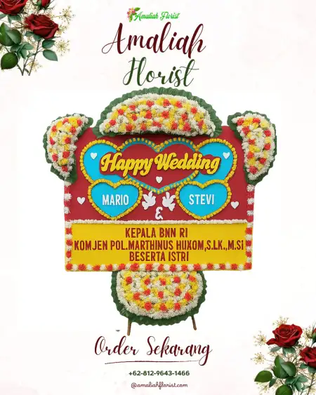 Papan Bunga Pernikahan Maluk
